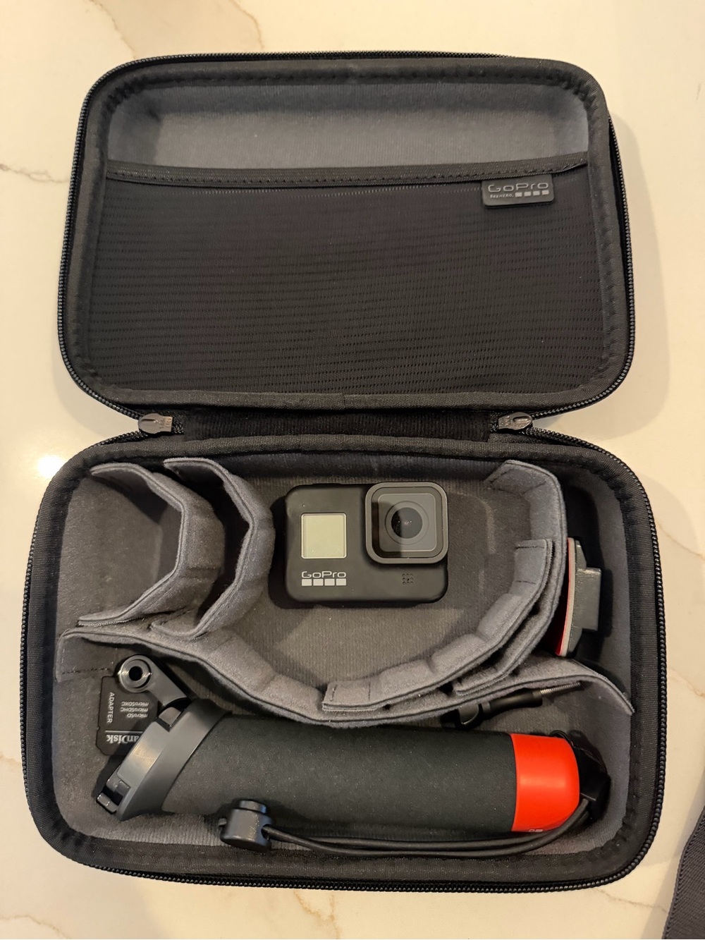 GoPro HERO8 Black Bundle 64GB SD Card Chest Mount Hand Grip Carrying Case